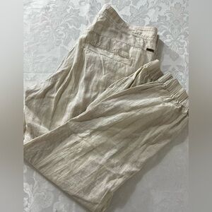 Prana Pants Womens Size 8 Kickin It Striped, Pockets Hemp Organic Cotton Blend